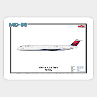 McDonnell Douglas MD-88 - Delta Air Lines (Art Print) Sticker